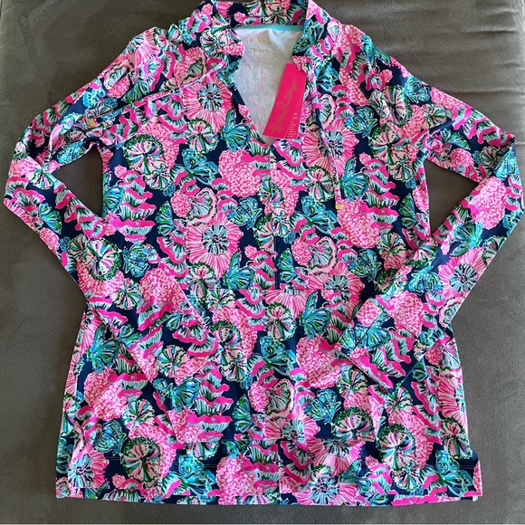 NWT lilly Pulitzer Cassi popover shroom with a view - Picture 2 of 2
